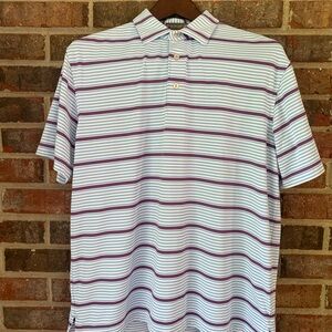 Peter Millar Men’s Blue and Purple Striped Polo Shirt